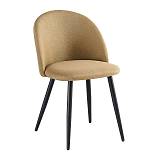 BELLA Καρέκλα Τραπεζαρίας, Μέταλλο Βαφή Μαύρο, Ύφασμα Απόχρωση Gold Brown Ε-00022829 ΕΜ757,4