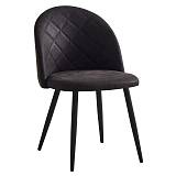 BELLA Καρέκλα Τραπεζαρίας, Μέταλλο Βαφή Μαύρο, Ύφασμα Απόχρωση Suede Ανθρακί Ε-00023870 ΕΜ757,3S