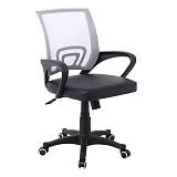 BF2101-P Πολυθρόνα Γραφείου με Ανάκλιση Mesh Γκρι - Μαύρο Pu ( Συσκ.1 ) Ε-00023262 ΕΟ254,1P