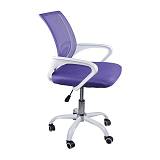 BF2101-SC Πολυθρόνα Γραφείου χωρίς Ανάκλιση Μέταλλο Βάση Βαφή Άσπρο - Ύφασμα Mesh Μωβ Ε-00023156 ΕΟ254,2SC