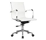 BF3301 Πολυθρόνα Γραφείου Μέταλλο Βάση Χρώμιο, PU Άσπρο Ε-00016922 ΕΟ268,1