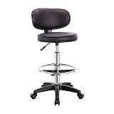 BF406 Σκαμπό Reception-Ταμείου PU Μαύρο, Τροχήλατο, Ρύθμιση Ύψους, Περιστρεφόμενο Ε-00024523 ΕΟ501,7