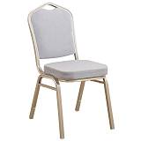 HILTON Καρέκλα Μέταλλο Βαφή Light Gold, Ύφασμα Γκρι Ε-00018593 ΕΜ513,51