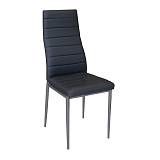 JETTA Καρέκλα Tραπεζαρίας Κουζίνας, Μέταλλο Βαφή Γκρι Pvc Μαύρο Ε-00018292 ΕΜ966,34