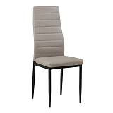 JETTA Καρέκλα Τραπεζαρίας Κουζίνας, Μέταλλο Βαφή Μαύρο, Pvc Cappuccino (Συσκ.6) Ε-00019103 ΕΜ966Β,96