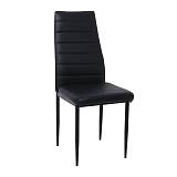 JETTA Καρέκλα Τραπεζαρίας Κουζίνας, Μέταλλο Βαφή Μαύρο Pvc Μαύρο (Συσκ.6) Ε-00018296 ΕΜ966Β,36