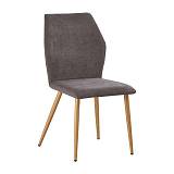 LETO Καρέκλα Τραπεζαρίας Κουζίνας, Μέταλλο Βαφή Φυσικό, Ύφασμα Grey Brown Ε-00019230 ΕΜ772,3