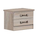 LIFE Κομοδίνο με 2 Συρτάρια, Απόχρωση Sonoma Ε-00016060 ΕΜ365,2