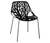 LINEA Καρέκλα Tραπεζαρίας Κουζίνας, Μέταλλο Χρώμιο  Πολυπροπυλένιο Μαύρο Ε-00020349 ΕΜ120,2W