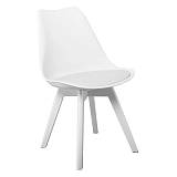 MARTIN Καρέκλα Ξύλο Άσπρο, PP Άσπρο Μονταρισμένη Ταπετσαρία Ε-00024213 ΕΜ136,140