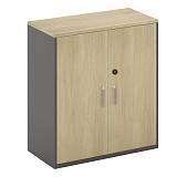 PROJECT Ντουλάπι Γραφείου Χαμηλό Δίφυλλο, 2 Ράφια, Απόχρωση Sonoma - Γκρι Ε-00020628 ΕΟ916