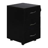 UNIT Συρταριέρα Γραφείου, 3 Συρτάρια, Τροχήλατη, Melamine Απόχρωση Μαύρο Ε-00022070 ΕΟ438,2