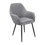 VALERY Πολυθρόνα Μέταλλο Βαφή Μαύρο, Ύφασμα Velure, Απόχρωση Γκρι Ε-00022893 ΕΜ711,2
