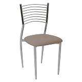 VIVIAN Καρέκλα Μέταλλο Χρώμιο, PVC Cappuccino Ε-00017769 ΕΜ935,4