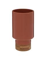 Βάζο κεραμ.καφέ με βάση bamboo 10Χ18