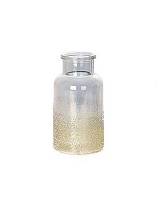 Βάζο μπουκάλι γκρι/χρυσό 7Χ12,5