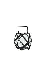 Φανάρι μεταλ.πολυγ.μαύρο 21Χ16