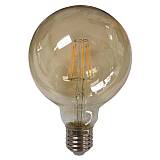 ΛΑΜΠΑ LED ΓΛΟΜΠΟΣ G125 FILAMENT 8W Ε27 2400K 220-240V GOLD GLASS DIMMABLE