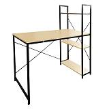 ΓΡΑΦΕΙΟ Η/Υ με 4 Ράφια Μέταλλο Βαφή Μαύρο, Melamine Beech Ε-00024823 ΕΟ411,1