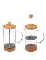 Καφετιέρα γυαλ,με bamboo 1lt