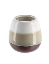 Ποτήρι μπάνιου κεραμ.2χρωμα καφέ