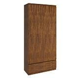 BORNEO Ντουλάπα Δίφυλλη με 1 εξωτερικό Συρτάρι, Απόχρωση Καρυδί Ε-00024975 Ε7017,1