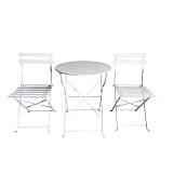 ΣΕΤ ΜΕΤΑΛΛΙΚΟ ΤΡΑΠΕΖΙ ΚΗΠΟΥ ΜΕ 2 ΚΑΡΕΚΛΕΣ Fylliana Rollin ΛΕΥΚΟ ΧΡΩΜΑ 60x70εκ