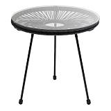 ΤΡΑΠΕΖΙ ΚΗΠΟΥ Fylliana MORENA ΜΑΥΡΟ ΧΡΩΜΑ 50x45εκ