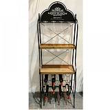 ΜΑΥΡΗ ΜΕΤΑΛΛΙΚΗ ΡΑΦΙΕΡΑ ΕΠΙΠΛΟ ΜΠΑΡ ΜΕ ΞΥΛΙΝΑ ΡΑΦΙΑ 59Χ37Χ173ΕΚ