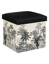 Σκαμπώ με αποθ.χώρο μαυρόασπρο 39Χ39Χ40