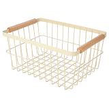 ESTIA ΚΑΛΑΘΙ ΟΡΓΑΝΩΣΗΣ ACACIA ΜΕΤΑΛΛΙΚΟ ΜΕ ΞΥΛΙΝΕΣ ΛΑΒΕΣ 33x22x15 IVORY