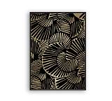 Πίνακας Φύλλα σε μαύρο/χρυσό,κορνίζα MDF,60x90cm PI322