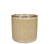 Κεραμικό κασπώ ριγέ, χρώμα άμμου,17.6cm XET-7873