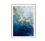 Μοντέρνος πίνακας "Ακτή" με χρυσή κορνίζα & τζάμι,60x80cm PI344