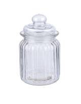 Βάζο γυάλ. Με καπάκι Φ8 Η13cm 0,3lt