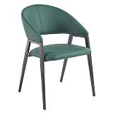 DELI Πολυθρόνα Μέταλλο Βαφή Μαύρο, Pu Forest Green Ε-00025179 ΕΜ175,1