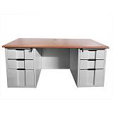 ΓΡΑΦΕΙΟ 6-Συρτάρια, Μέταλλο Βαφή Άσπρο, Επιφάνεια Απόχρωση Maple Ε-00025165 ΕΟ443,1