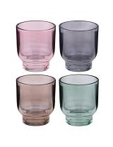 Κηροπήγιο γυαλ. 4χρωμ. Φ9xh10cm