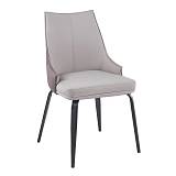 NORA Καρέκλα Τραπεζαρίας- Κουζίνας, Μέταλλο Βαφή Μαύρο, Pu Ανοιχτό-Σκούρο Cappuccino Ε-00025178 ΕΜ174,3