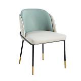 SELECT Καρέκλα Τραπεζαρίας- Κουζίνας, Μέταλλο Βαφή Μαύρο, Pu Μπεζ-Sage Green Ε-00025216 ΕΜ177,3