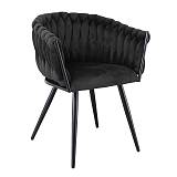VERDI Πολυθρόνα Μέταλλο Βαφή Μαύρο, Ύφασμα Velure, Απόχρωση Μαύρο Ε-00025039 ΕΜ786,3