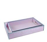 Ξύλινοι Δίσκοι από Μέταλλο SHABBY CHIC Λιλά σετ/2  PK139