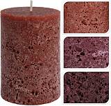 Κερί κορμός "stone finish" σε 3χρ.(Μπορντώ/Καφέ/Μελί),7x10cm CF990