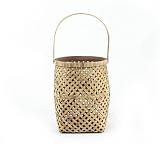 Φανάρι(με γυαλί) από Bamboo φυσικό χρ.,28,5cm GR440