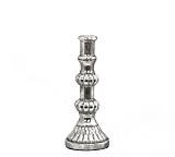 Κηροπήγιο σχ.μπουλ, με παλαιωμένο φινίρισμα ασημί, 28,5cm GA221