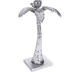 Κηροπήγιο σχ.φοίνικας από αλουμίνιο, ασημί 32cm HM943