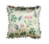 Μαξιλάρι με φουντίτσες,βελούδο φλοράλ σχ., 50x50cm XET-3155