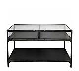 Κονσόλα/βιτρίνα από γυαλί και σίδερο σε μαυρο χρ.137x73cm XET-3543