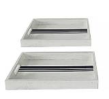 Σ/2 ξύλινοι παραλ/μοι δίσκοι εκρου/μπλε 40/47cm ID220