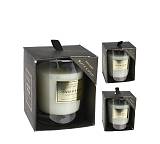 Αρωμ. κερί σε γυάλινο δοχείο, 3 αρώματα, κουτί δώρου 9x10.5cm CA286